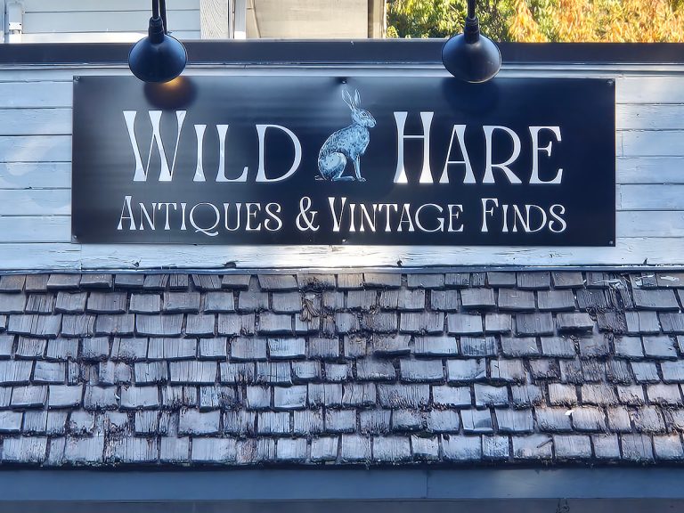 Wild Hare Antiques in Snoqualmie WA signage Wild Hare Antiques in Snoqualmie WA signage
