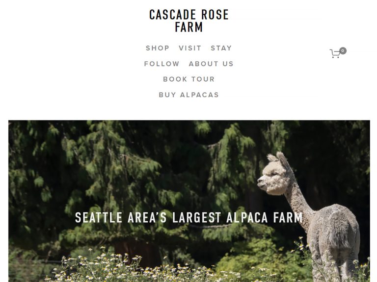 Cascade Rose Alpaca Farm screen capture - Carnation, WA
