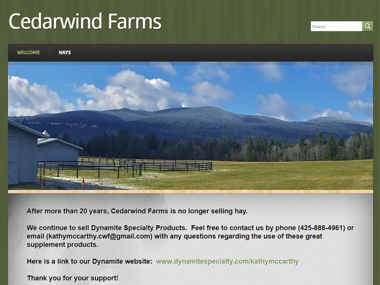 Cedarwind Farms screen capture - Snoqualmie, WA