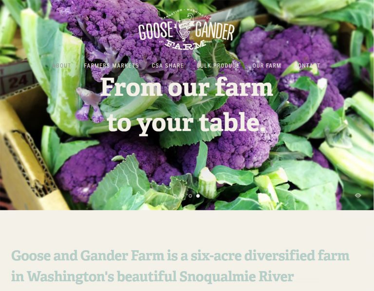 Goose and Gander Farm screen - Carnation, WA