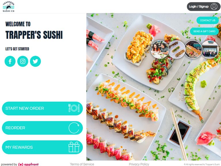 Trapper's Sushi screen - North Bend, WA