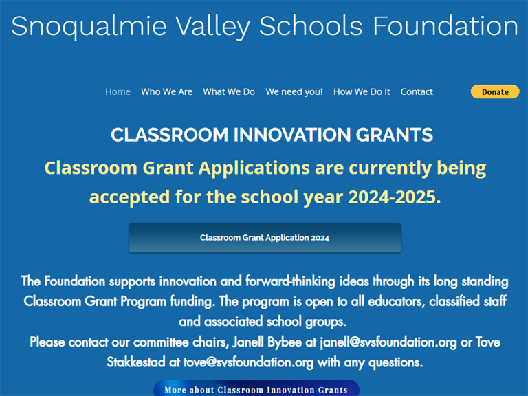 Snoqualmie Valley Schools Foundation - Snoqualmie, Washington