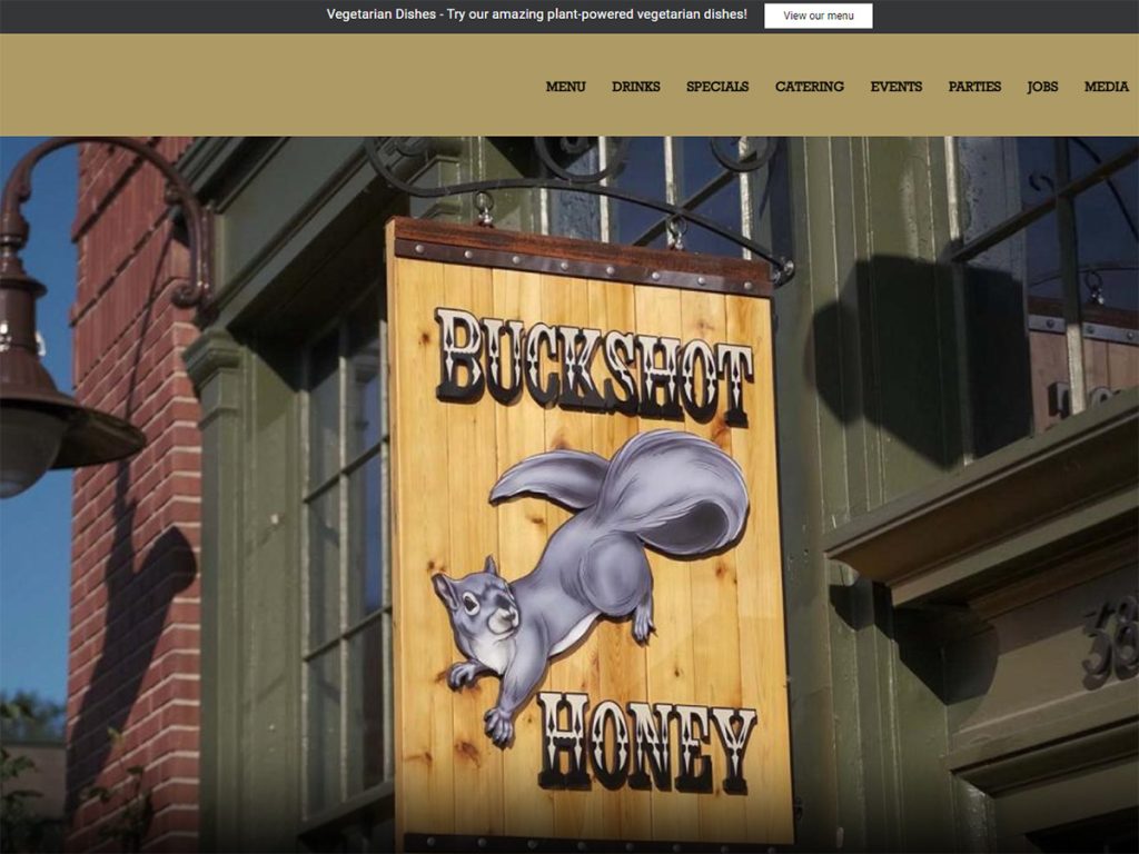 Buckshot Honey barbecue restaurant in Snoqualmie signage