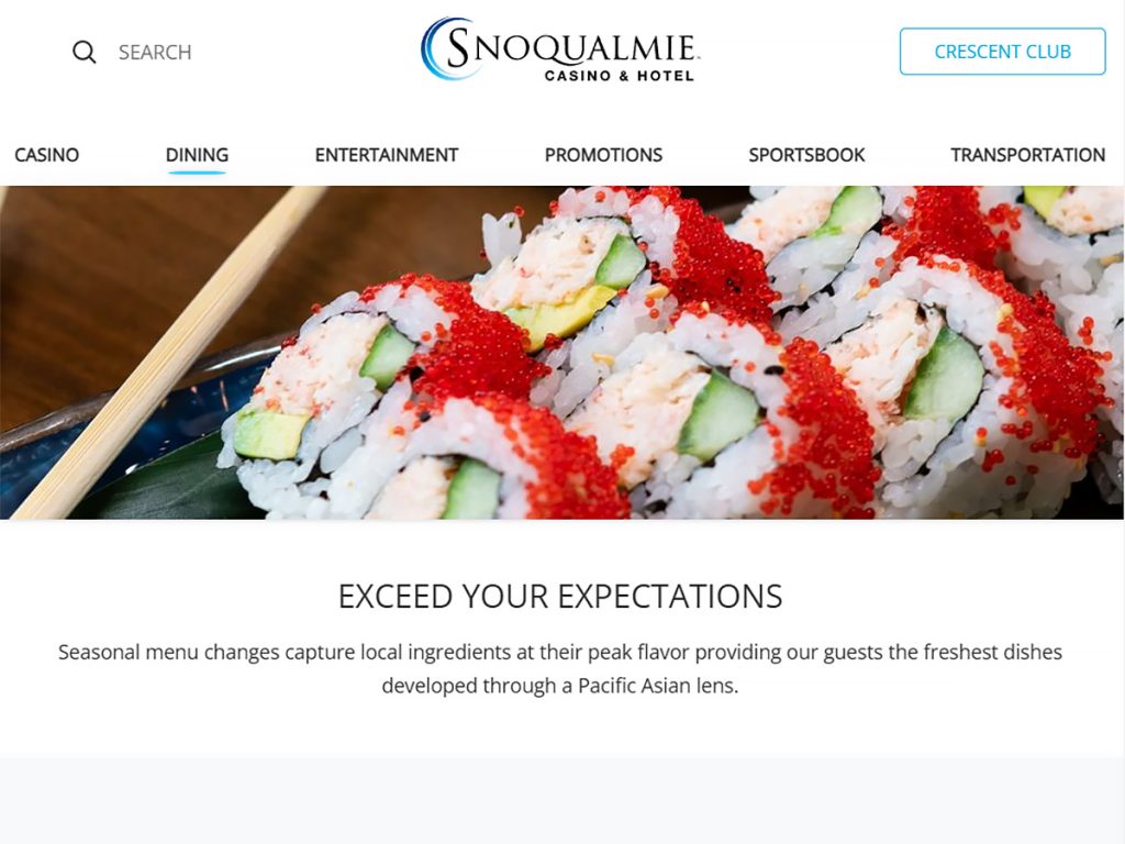 12 Moons Sushi screen - Snoqualmie, WA