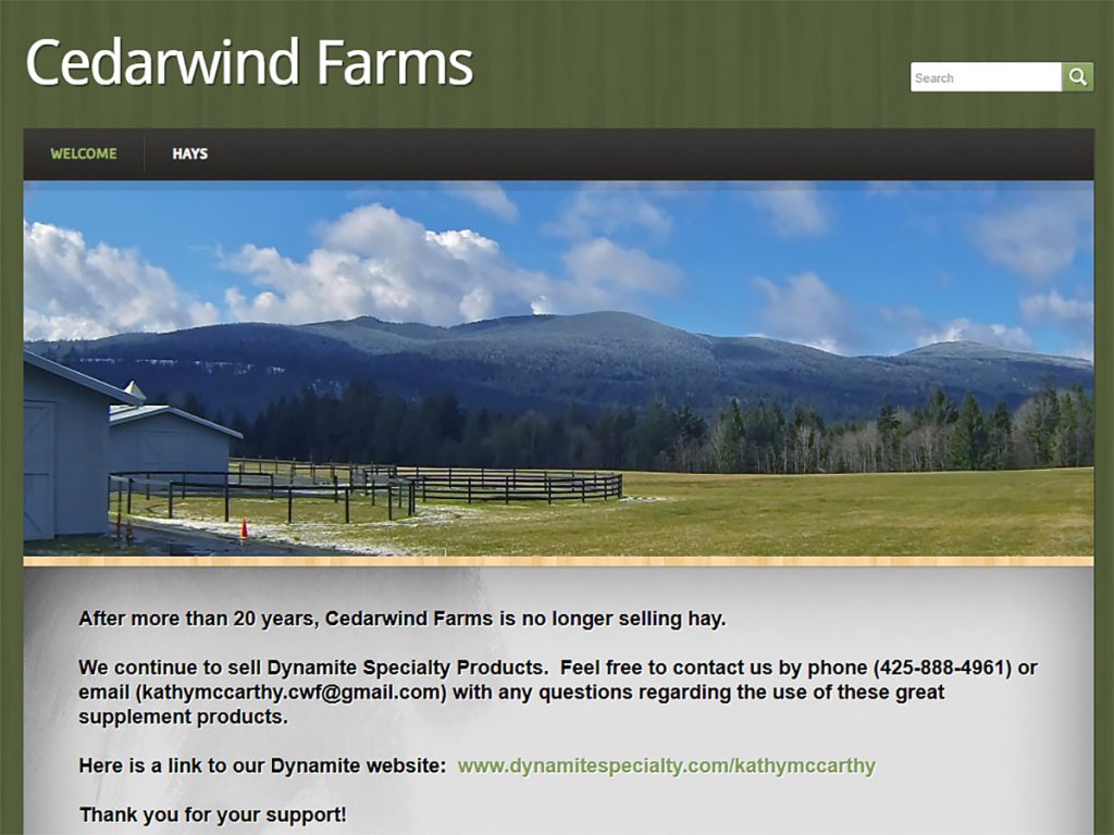 Cedarwind Farms screen capture - Snoqualmie, WA