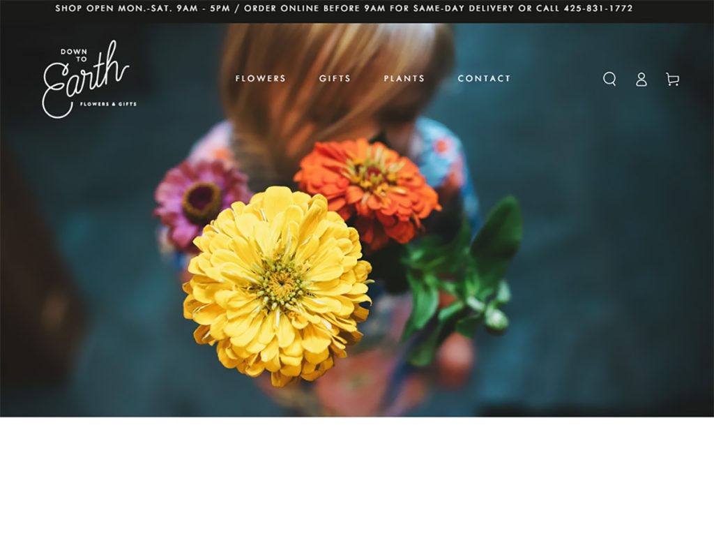 Down To Earth Flowers & Gifts in Snoqualmie WA - screen capture