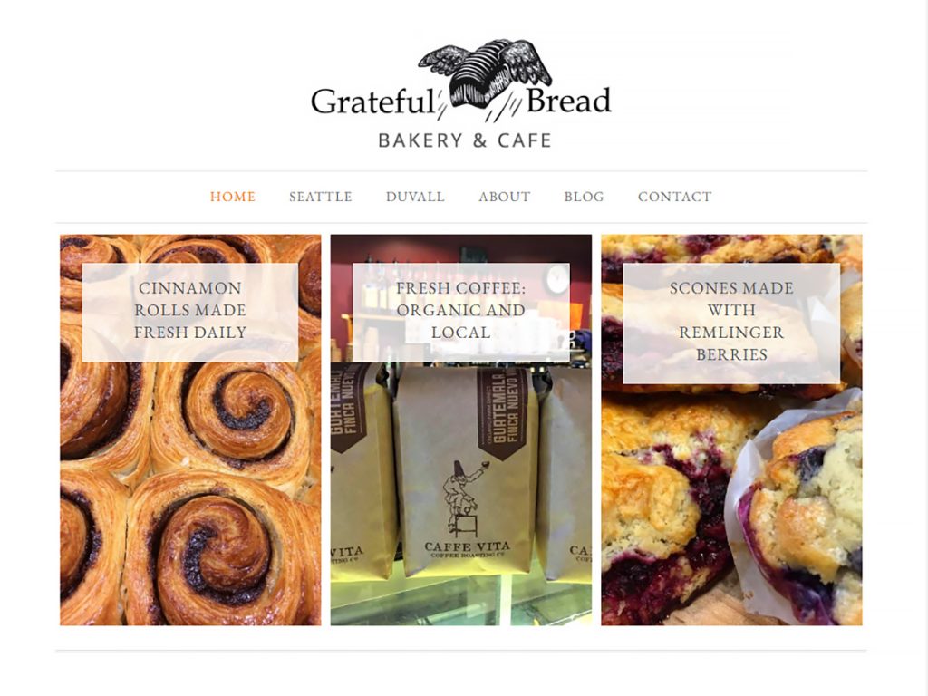 Grateful Bread Bakery & Cafe screen - Duvall, WA