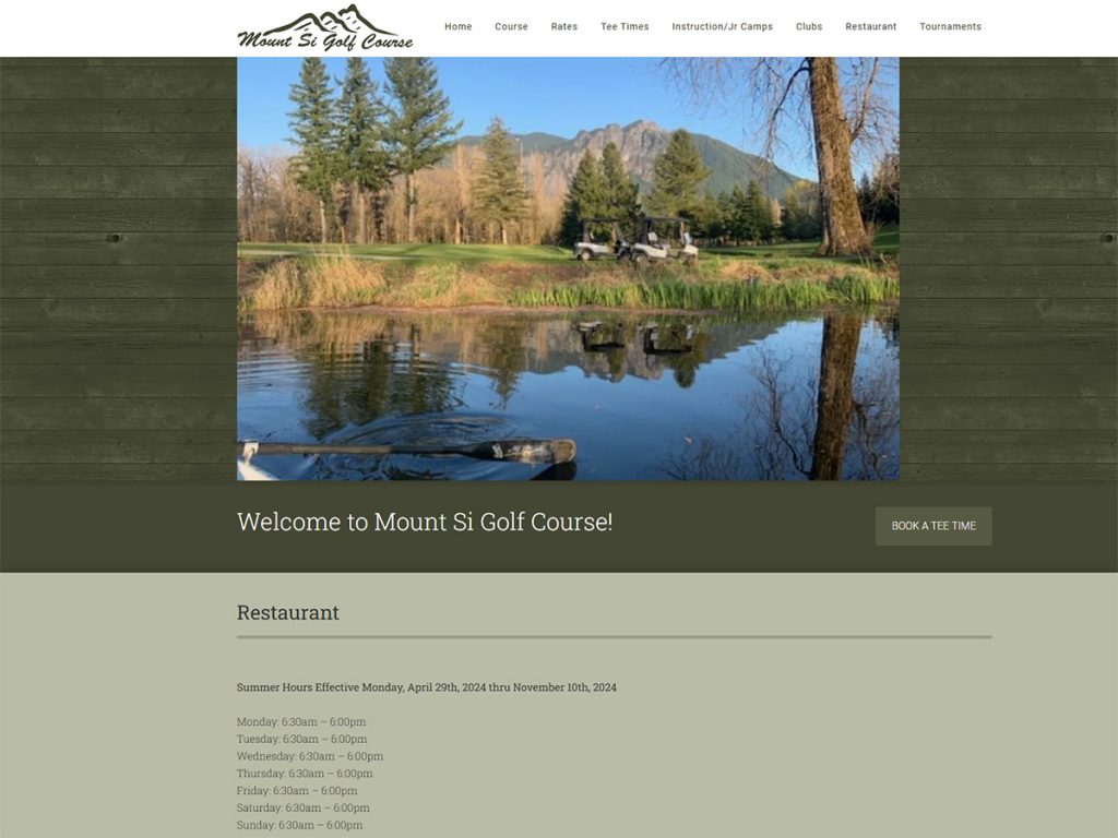 Mount Si Golf Course Restaurant screen - Snoqualmie, Washington
