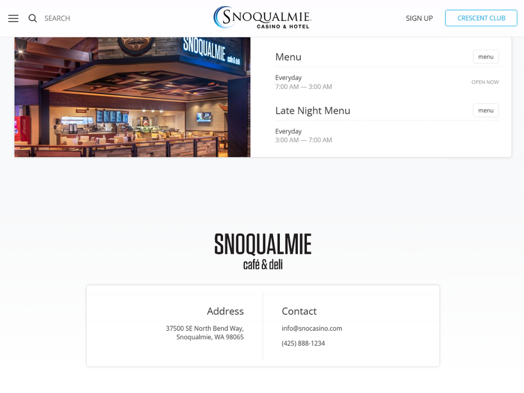 Snoqualmie Casino Cafe & Deli - Snoqualmie WA
